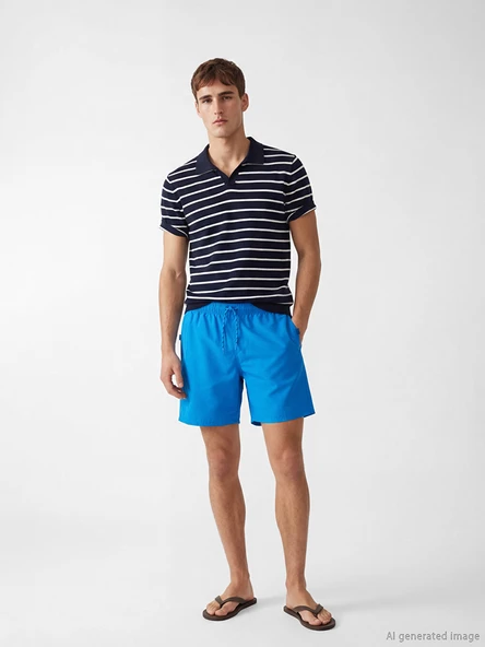 LCW SWIMWEAR Mavi Kısa Boy Erkek Deniz Şortu ürün görseli 1