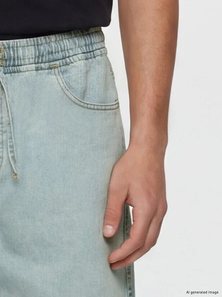 LCW Jeans İndigo Regular Fit Erkek Jean Şort - Resim 3