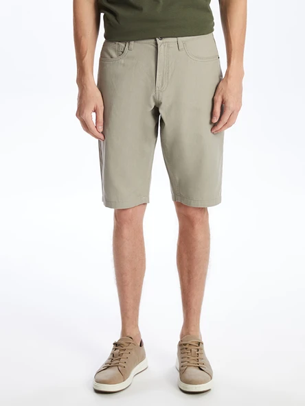 LCWAIKIKI Classic Bej Slim Fit Erkek Şort - Resim 2