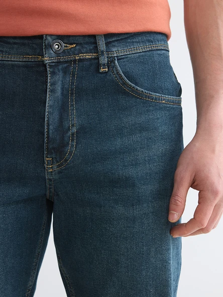 LCW Jeans Yeşil Regular Fit Erkek Jean Şort - Resim 5