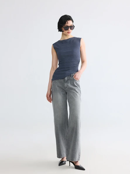 LCW Jeans Gri Straight Fit Kadın Jean Pantolon ürün görseli 1