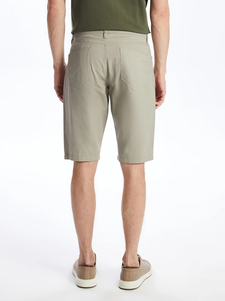 LCWAIKIKI Classic Bej Slim Fit Erkek Şort - Resim 4