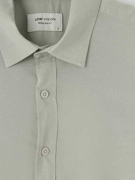 LCW Vision Yeşil Regular Fit Erkek Gömlek - Resim 7