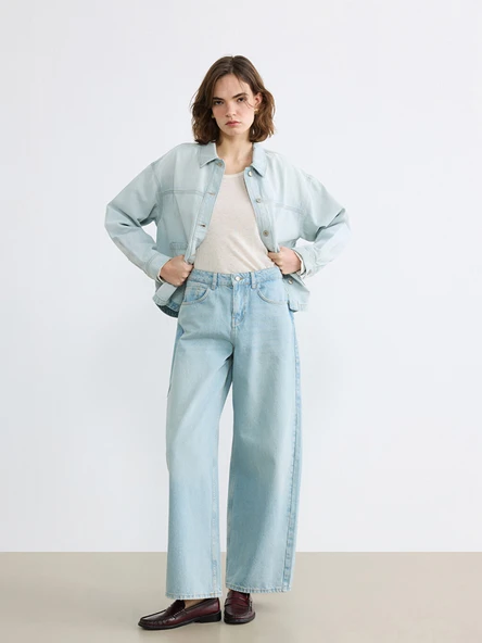 LCW Jeans İndigo Wideleg Kadın Jean Pantolon ürün görseli 1