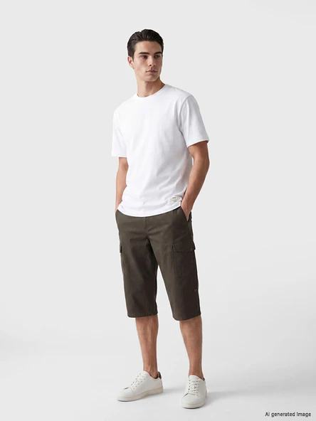 LCWAIKIKI Classic Haki Regular Fit Erkek Kargo Şort ürün görseli 1