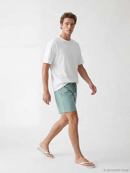 LCW SWIMWEAR Yeşil Kısa Boy Erkek Yüzme Şort ürün görseli 1