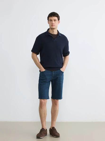 LCW Jeans İndigo Standart Kalıp Erkek Jean Şort ürün görseli 1
