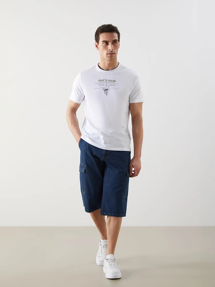 LCW Jeans İndigo Standart Kalıp Erkek Jean Şort ürün görseli 1