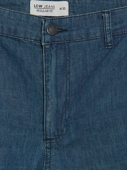LCW Jeans Yeşil Regular Fit Erkek Jean Şort - Resim 7