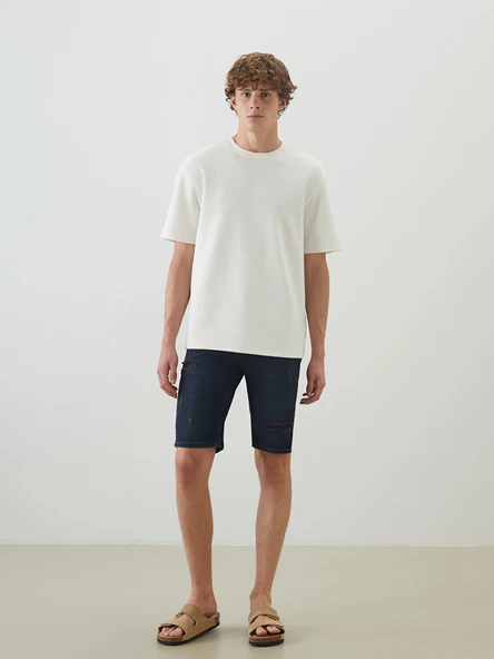 LCW Jeans İndigo Süper Skinny Fit Erkek Jean Şort ürün görseli 1