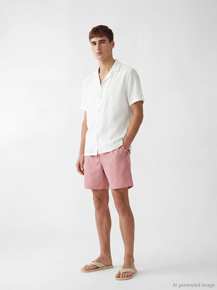 LCW SWIMWEAR Pembe Kısa Boy Erkek Deniz Şortu ürün görseli 1