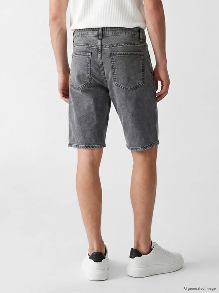 LCW Jeans Antrasit Regular Fit Erkek Jean Şort - Resim 3