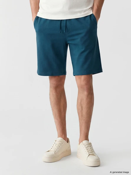 LCWAIKIKI Classic Petrol Regular Fit Erkek Şort - Resim 2