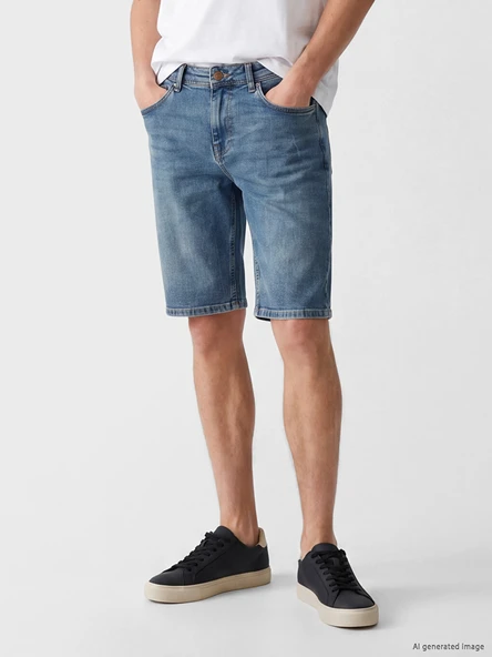 LCW Jeans İndigo Regular Fit Erkek Jean Şort - Resim 2