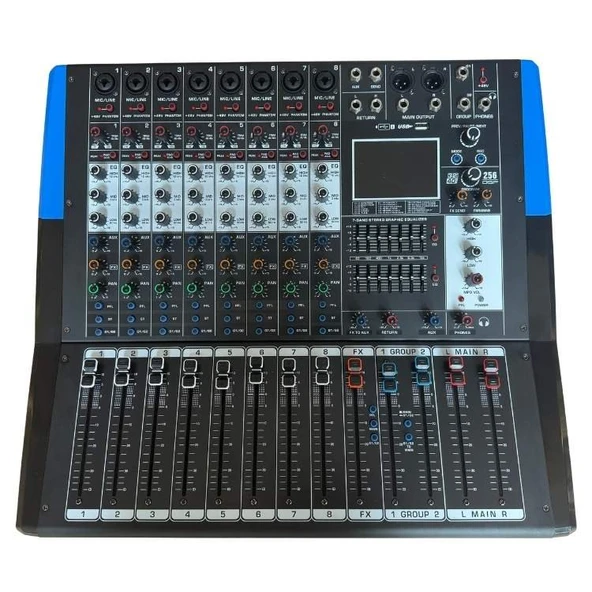 Rose RSX80-700 Power Mikser Anfi 8 Kanal 2x350 Watt ürün görseli 1