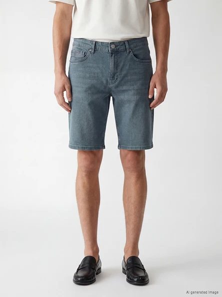 LCW Jeans Gri Regular Fit Erkek Jean Şort - Resim 2