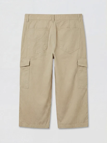 LCWAIKIKI Classic Bej Regular Fit Erkek Kargo Şort - Resim 6