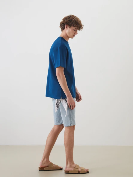 LCW Jeans İndigo Standart Kalıp Erkek Jean Şort ürün görseli 1