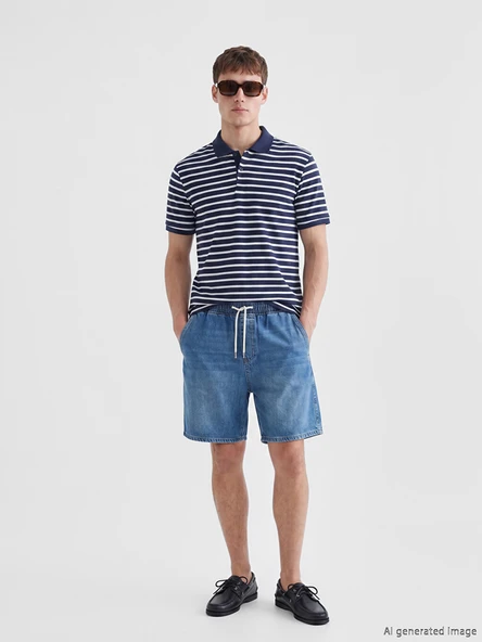 LCW Jeans İndigo Loose Fit Erkek Jean Şort ürün görseli 1