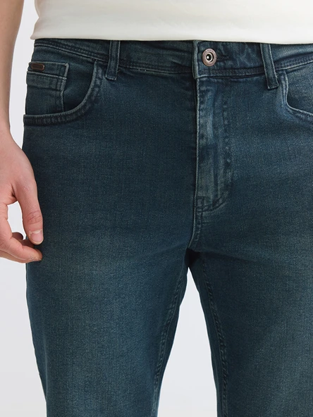 LCW Jeans İndigo Regular Fit Erkek Jean Şort - Resim 3