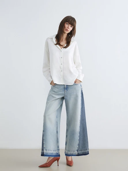 LC WAIKIKI İndigo Wideleg Kadın Jean Pantolon ürün görseli 1