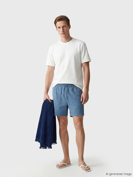 LCW SWIMWEAR Mavi Kısa Boy Erkek Deniz Şortu ürün görseli 1