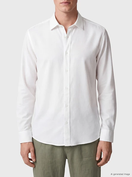 LCW Vision Ekru Regular Fit Erkek Gömlek - Resim 3
