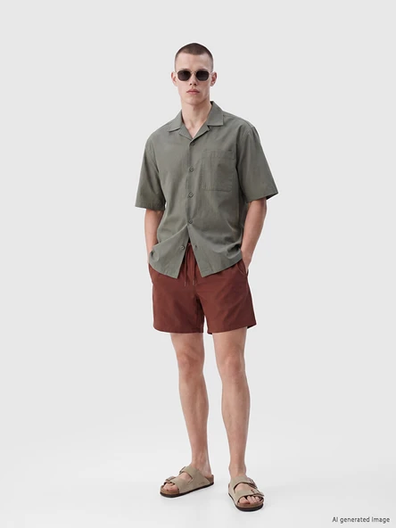 LCW SWIMWEAR Kahverengi En Kısa Boy Erkek Deniz Şortu ürün görseli 1