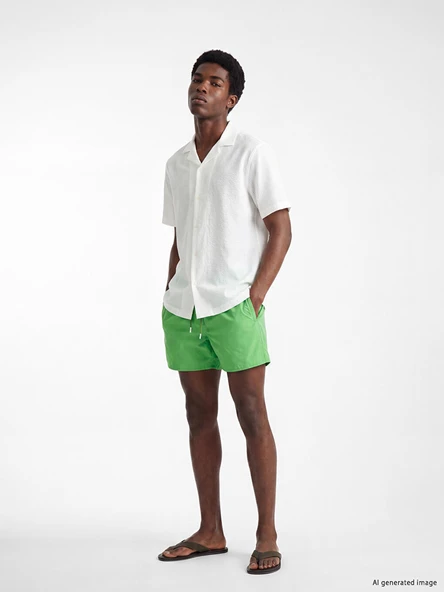 LCW SWIMWEAR Yeşil Kısa Boy Erkek Deniz Şortu ürün görseli 1