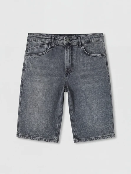 LCW Jeans Antrasit Regular Fit Erkek Jean Şort - Resim 4