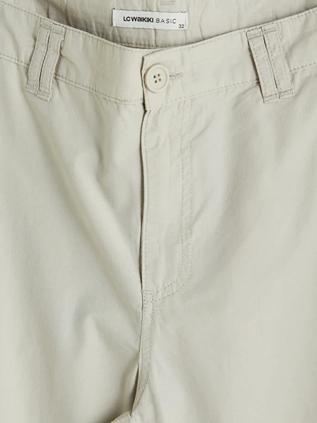 LCWAIKIKI Classic Bej Regular Fit Erkek Kargo Şort - Resim 6