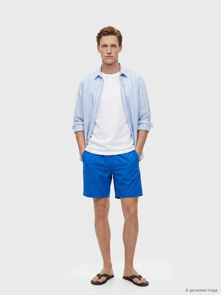 LCW SWIMWEAR Mavi Kısa Boy Basic Erkek Deniz Şortu ürün görseli 1