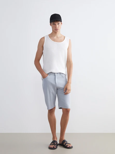 LCW Jeans Mavi Standart Kalıp Erkek Jean Şort ürün görseli 1