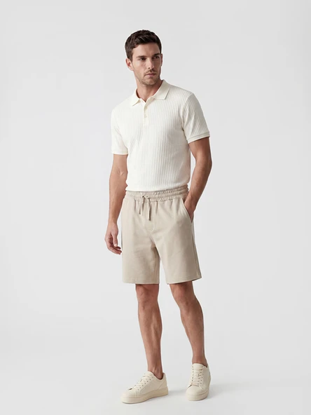 LCWAIKIKI Classic Bej Regular Fit Erkek Şort ürün görseli 1