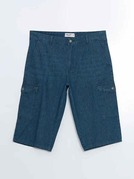 LCW Jeans Yeşil Standart Kalıp Erkek Jean Şort ürün görseli 1