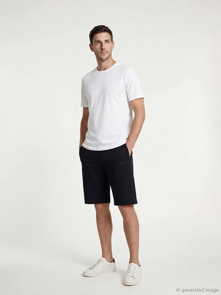 LCWAIKIKI Classic Siyah Regular Fit Erkek Şort ürün görseli 1