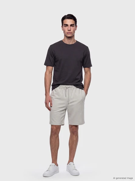 LCWAIKIKI Classic Gri Regular Fit Erkek Şort - Resim 2