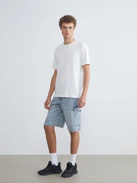 LCW Jeans İndigo Rahat Kalıp Erkek Jean Şort ürün görseli 1