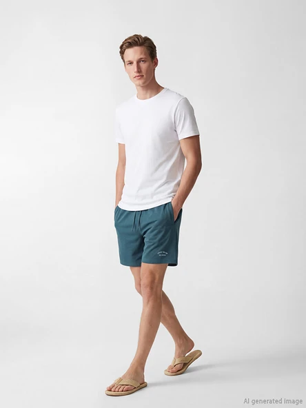 LCW SWIMWEAR Petrol Kısa Boy Erkek Deniz Şortu ürün görseli 1