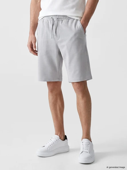 LCWAIKIKI Classic Gri Regular Fit Erkek Şort - Resim 2