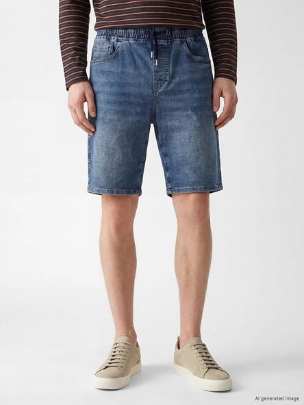 LCW Jeans İndigo Regular Fit Erkek Jean Şort - Resim 3