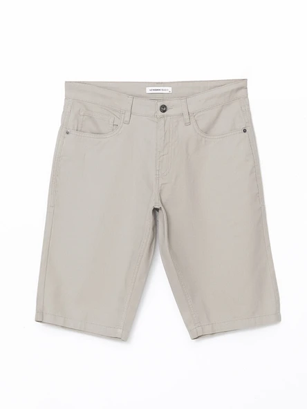 LCWAIKIKI Classic Bej Slim Fit Erkek Şort - Resim 5