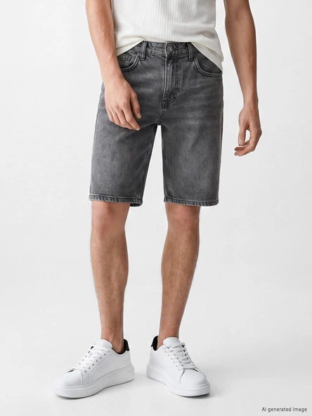 LCW Jeans Antrasit Regular Fit Erkek Jean Şort - Resim 2