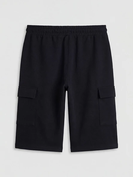 LCWAIKIKI Classic Siyah Regular Fit Erkek Kargo Şort - Resim 6