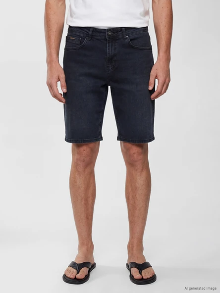 LCW Jeans İndigo Regular Fit Erkek Jean Şort - Resim 2