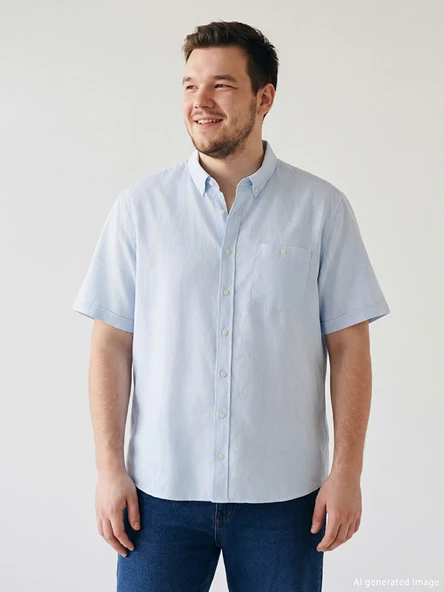 LCWAIKIKI Classic Mavi Regular Fit Erkek Gömlek ürün görseli 1