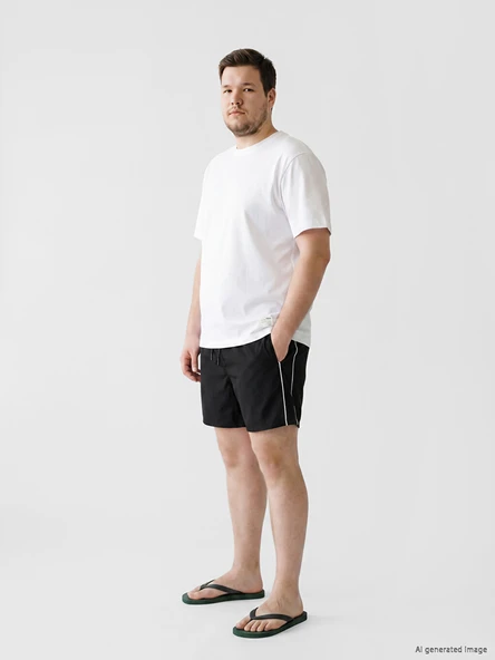LCW SWIMWEAR Siyah Kısa Boy Erkek Deniz Şortu ürün görseli 1