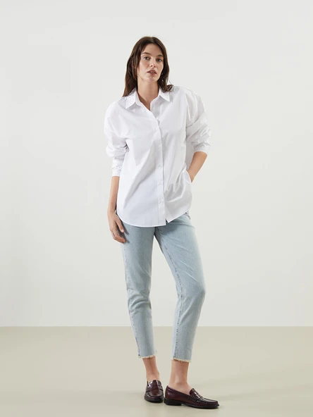 LCW Jeans İndigo Mom Fit Kadın Jean Pantolon ürün görseli 1