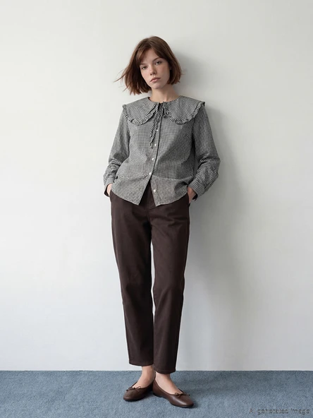 LCW Modest Kahverengi Beli Lastikli Slouchy Fit Kadın Jean Pantolon ürün görseli 1