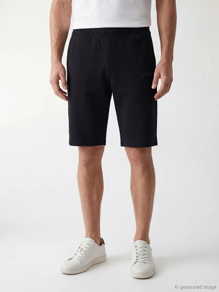 LCWAIKIKI Classic Siyah Regular Fit Erkek Şort - Resim 2
